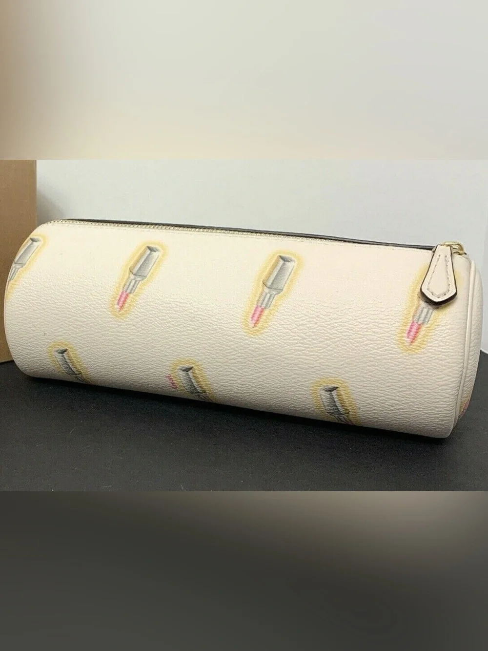 Coach Cream Lipstick Print Makeup Bag